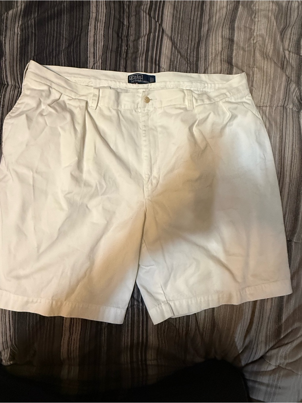 Ralph Lauren White Men's Flat Front Chino Shorts
